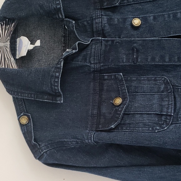 DG2 by Diane Gilman Classic Stretch Indigo Jeans Jacket - Size S - Picture 6 of 16
